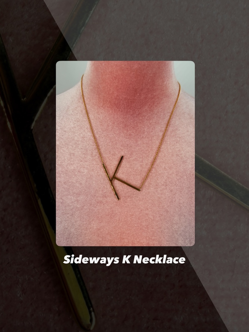 EUC Sideways K Necklace